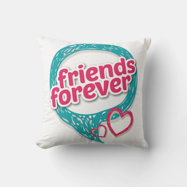 Friends Forever Love hearts <3 Throw Pillow (Front)
