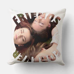 Friends forever personalized photo throw pillow