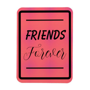 'Friends Forever' Phrase Pink & Purple Background Magnet