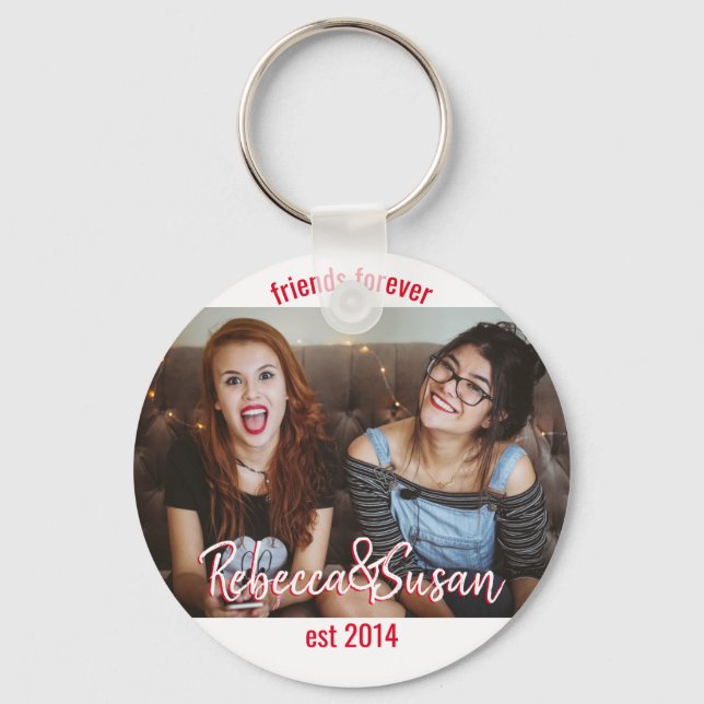 Friends forever | upload photo add names and date keychain (Front)