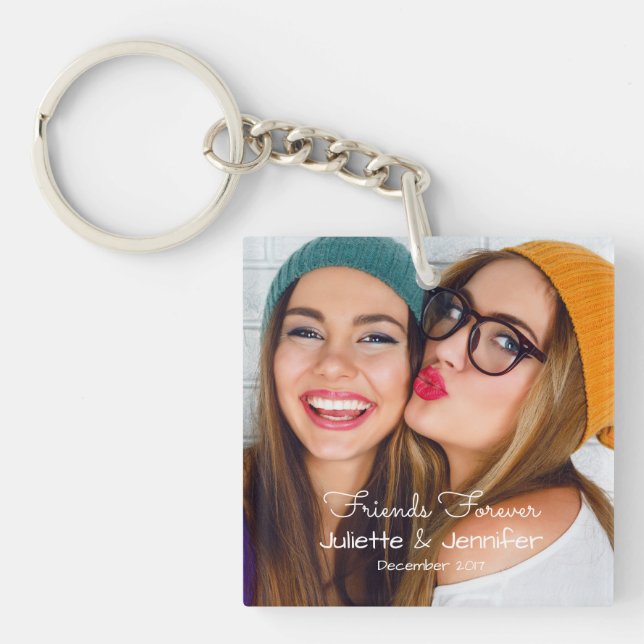 Friends forever | upload photo add names and date keychain (Front)