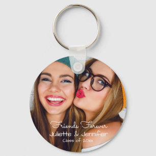 Friends forever upload photo add names class of keychain