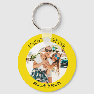 Friends forever   upload photo and names yellow keychain