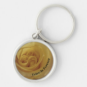 Friends Forever Yellow Rose Friendship Flower Keychain