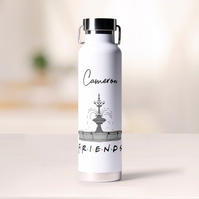 FRIENDS™ Fountain | Add Your Name Water Bottle (Creator Uploaded)