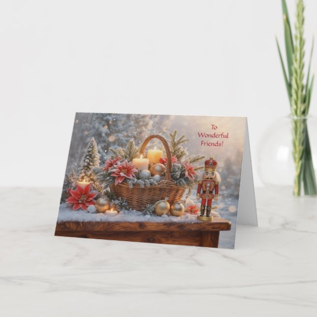 Friends Friend Happy Holidays Christmas Nutcracker Card (Front)