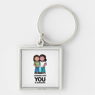 Friends From Work - Two Women Classic Keychain
