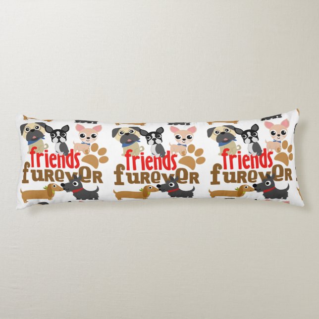 Friends Furever Dogs Puppies Body Pillow (Back)
