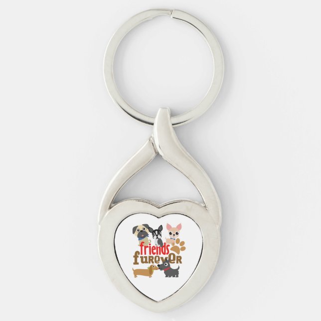 Friends Furever Dogs Puppies Keychain (Front)