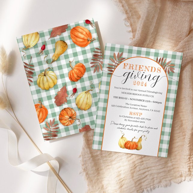 Friends Giving 2024, Thanksgiving Dinner Invitation (Creator Uploaded)