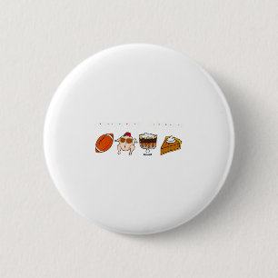 Friends Giving Turkey Footll Pumpkin Thanksgiving 2 Inch Round Button