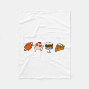 Friends Giving Turkey Footll Pumpkin Thanksgiving  Fleece Blanket