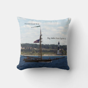 Friends Good Will & Big Sable Light square pillow