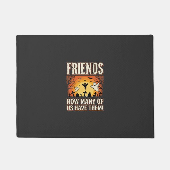 Friends Halloween Ghost Graveyard Design_1 Doormat (Front)