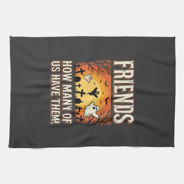 Friends Halloween Ghost Graveyard Design_1 Kitchen Towel (Horizontal)