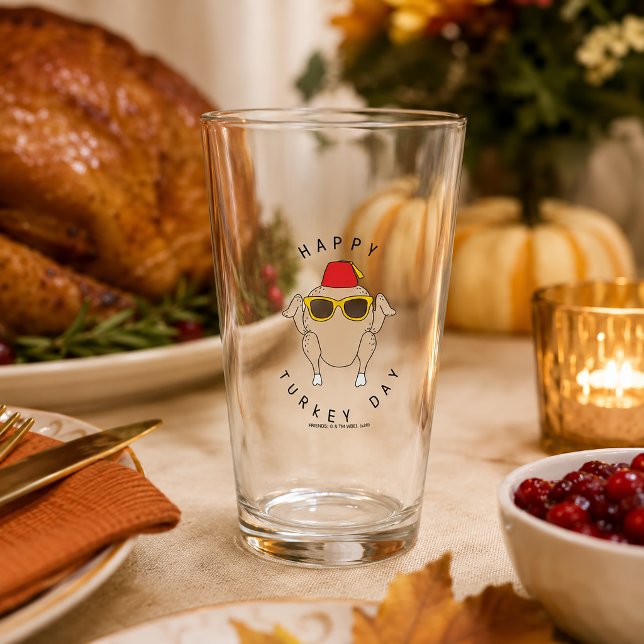FRIENDS™ | Happy Turkey Day Glass (Simulated glass on table)