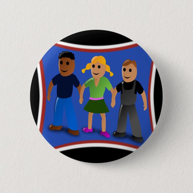 Friends Holding Hands - 2 Inch Round Button (Front)