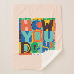 FRIENDS™   How You Doin' - Vibrant Graphic Sherpa Blanket
