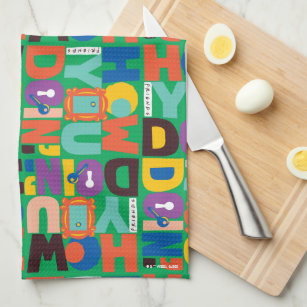 FRIENDS™   How You Doin' Vibrant Pattern Kitchen Towel