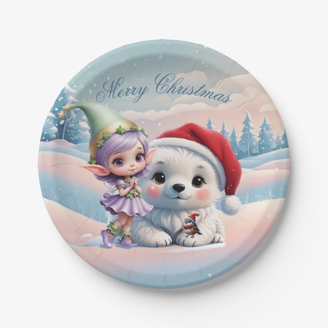 Friends in a fantasy world. paper plate (Front)