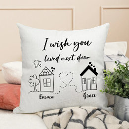 Friends in Long Distance Best Friends Memorable Throw Pillow
