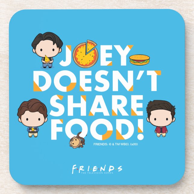 FRIENDS™ | Joey Doesn't Share Food Chibi Coaster (Front)