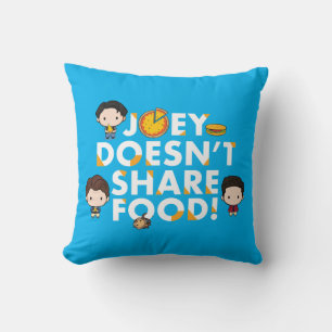 FRIENDS™ Joey Doesn't Share Food Chibi Throw Pillow