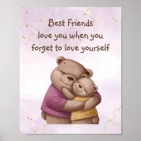 Friends Love Teddy Bear Love you Inspirational