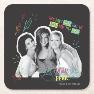 FRIENDS™   Monica, Rachel & Phoebe Square Paper Coaster