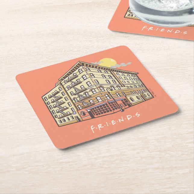 FRIENDS™ | Monica's Apartment Building Square Paper Coaster (Angled)