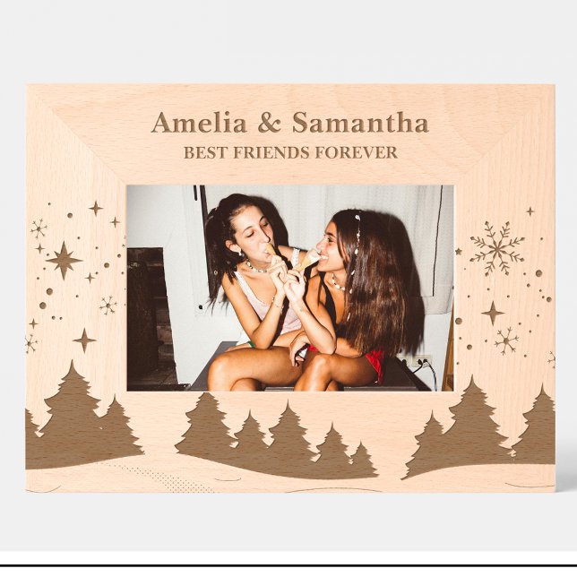 Friends Nature Scenes Winter Engraved Wood Frame (Creator Uploaded)