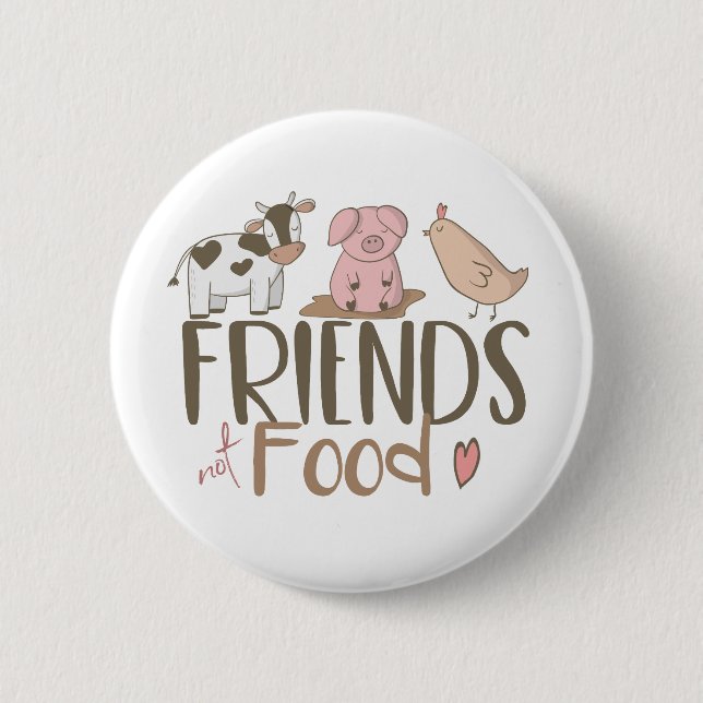 Friends Not Food 2 Inch Round Button (Front)