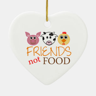 Friends Not Food Ceramic Ornament