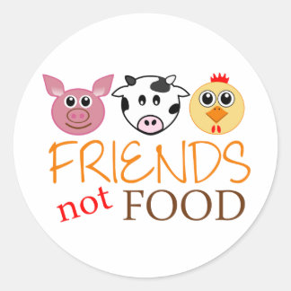 Friends Not Food Classic Round Sticker