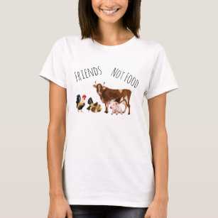Friends Not Food Cow Pig Rooster Vegan T-Shirt