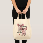 Friends not Food Cute Pigs Grocery Tote Bag (Front (Product))