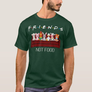 Friends Not Food Funny Vegetarian Vegan Animal Art T-Shirt