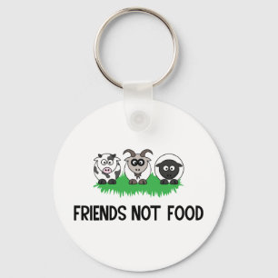 Friends Not Food, Gifts for Vegan Vegetarian Keychain
