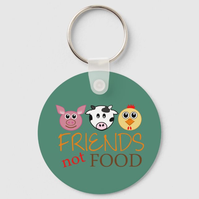 Friends Not Food Keychain (Front)