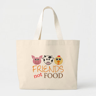 Friends Not Food Large Tote Bag