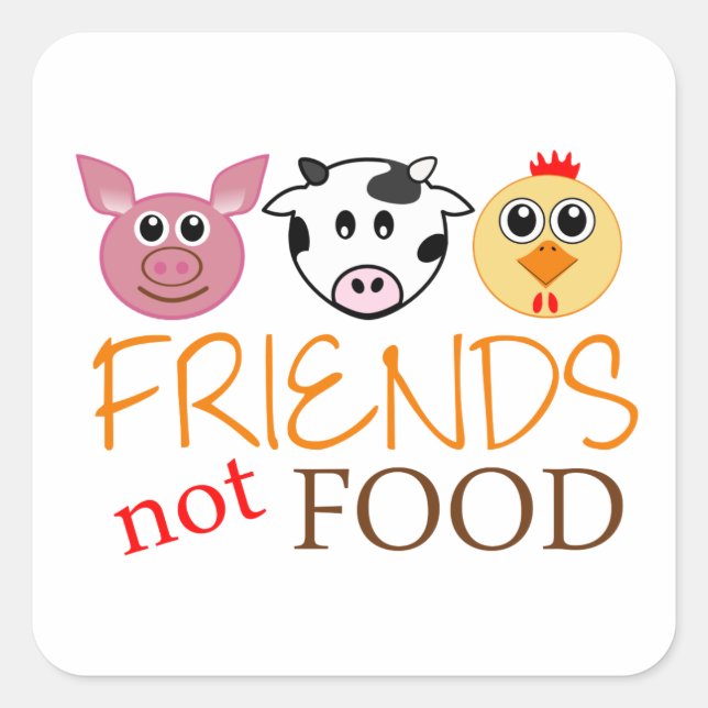 Friends Not Food Square Sticker (Front)