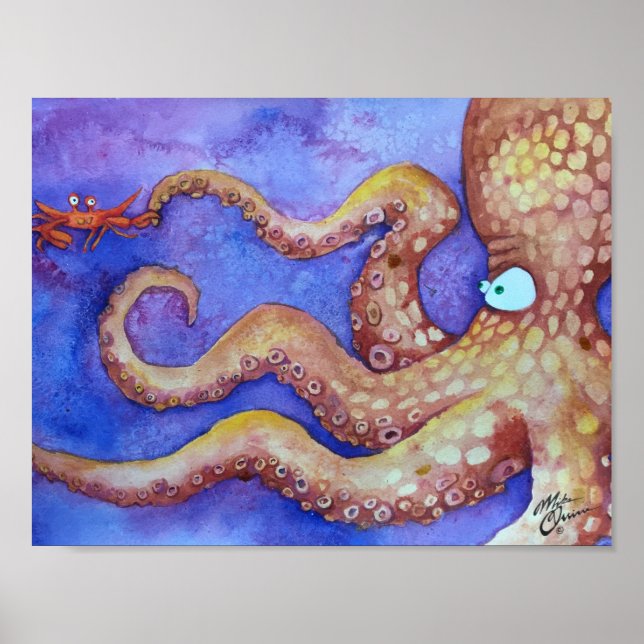 "Friends" Octopus & Crab, Fish with Attitude Poster (Front)