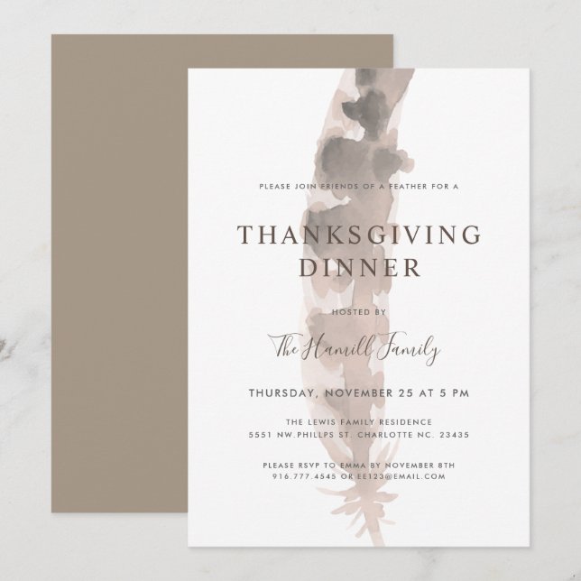 Friends of a Feather | Thanksgiving Potluck Invitation (Front/Back)
