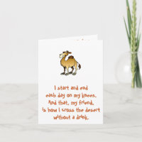 Friends of Bill W.:  Birthday Camel note card