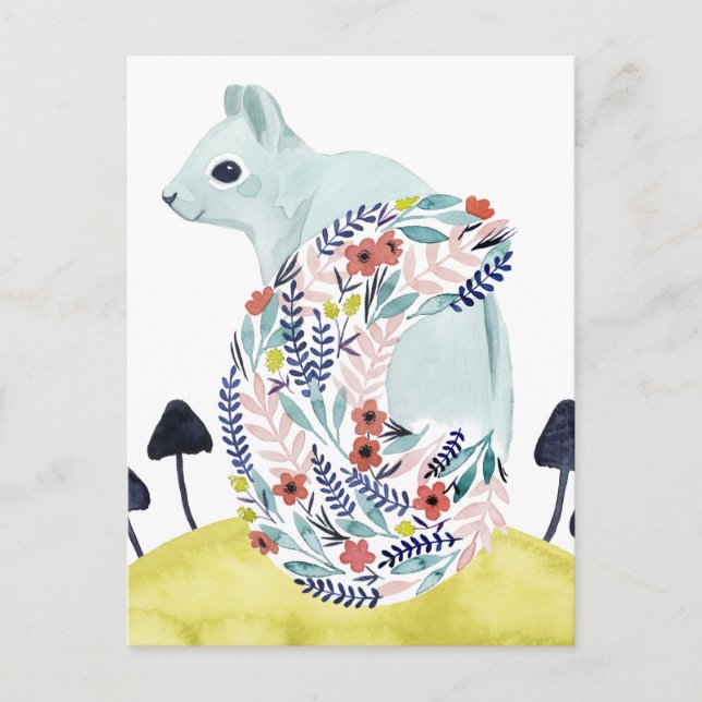 Friends of Clementine | Folk Art Squirrel Postcard (Front)