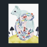 Friends of Clementine | Folk Art Squirrel Postcard<br><div class="desc">This watercolor print features a folksy squirrel among mushrooms | By Grace Popp</div>