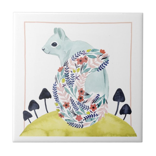 Friends of Clementine | Folk Art Squirrel Tile (Front)