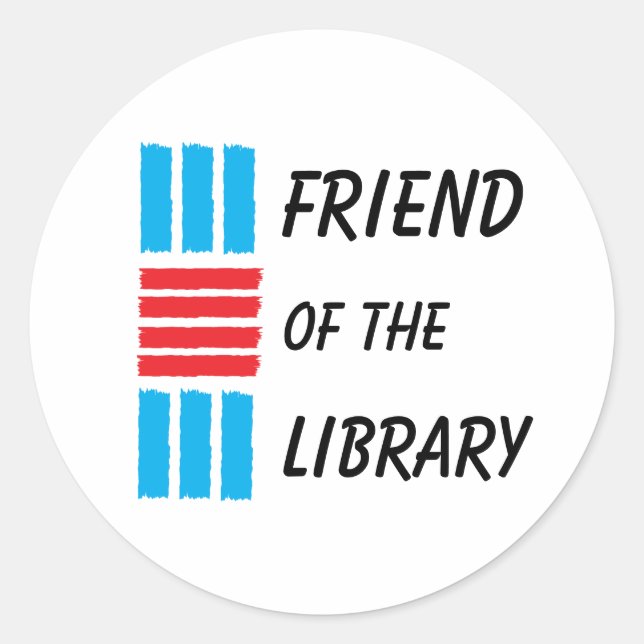 Friends of the Library Classic Round Sticker (Front)