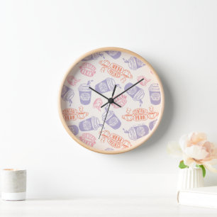 FRIENDS™   Pastel Central Perk Pattern Clock