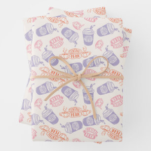 FRIENDS™   Pastel Central Perk Pattern Wrapping Paper Sheet